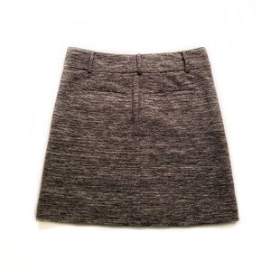 LOFT Heathered Gray/Black Midi Skirt with Pockets